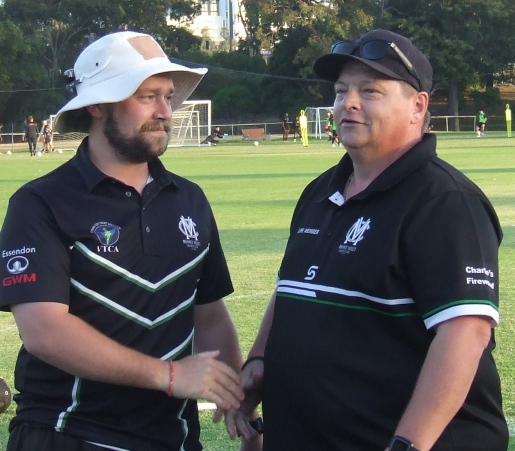 The appointment of Brayden McGregor (left) as our 2024/25 coach was announced at training by Mark Gauci.